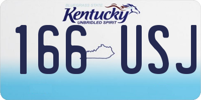 KY license plate 166USJ