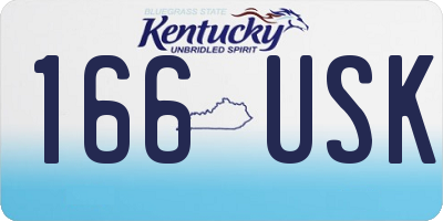KY license plate 166USK