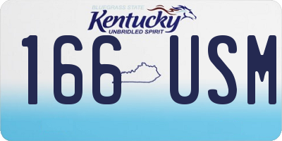 KY license plate 166USM