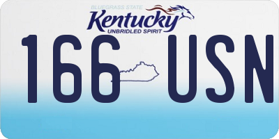 KY license plate 166USN