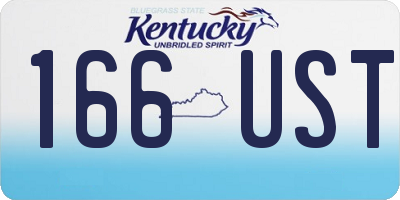 KY license plate 166UST