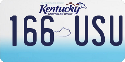 KY license plate 166USU