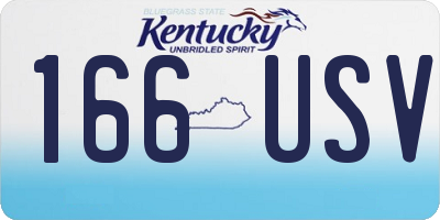 KY license plate 166USV