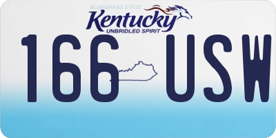 KY license plate 166USW