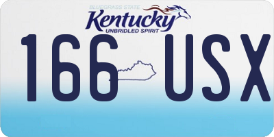 KY license plate 166USX
