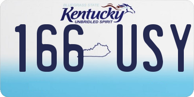 KY license plate 166USY
