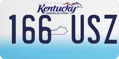 KY license plate 166USZ