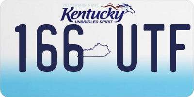 KY license plate 166UTF