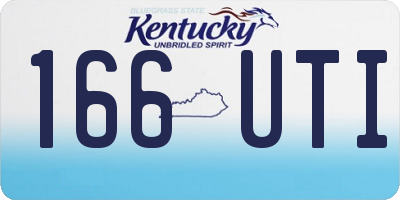 KY license plate 166UTI