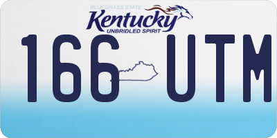 KY license plate 166UTM