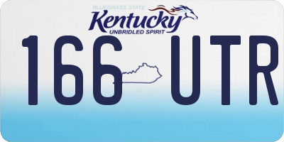 KY license plate 166UTR