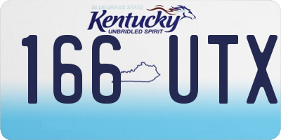 KY license plate 166UTX