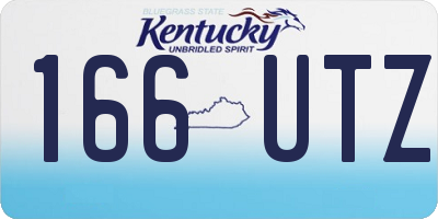 KY license plate 166UTZ