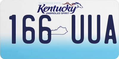 KY license plate 166UUA