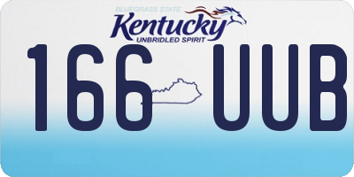 KY license plate 166UUB
