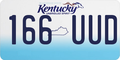 KY license plate 166UUD
