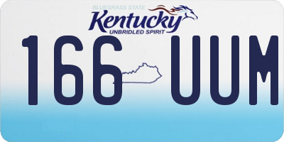 KY license plate 166UUM
