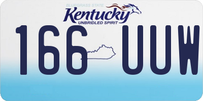 KY license plate 166UUW