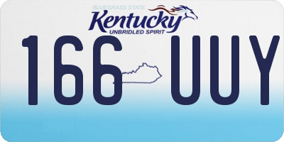 KY license plate 166UUY