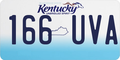 KY license plate 166UVA