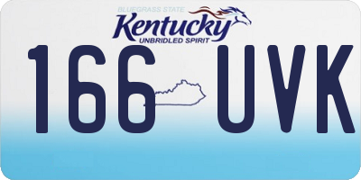 KY license plate 166UVK