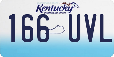 KY license plate 166UVL