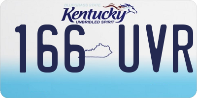 KY license plate 166UVR