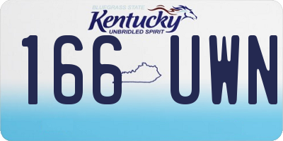 KY license plate 166UWN