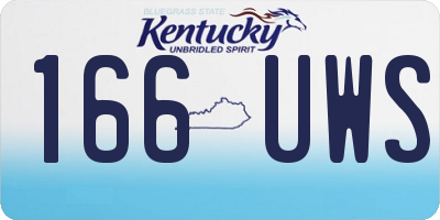 KY license plate 166UWS