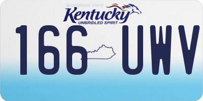 KY license plate 166UWV