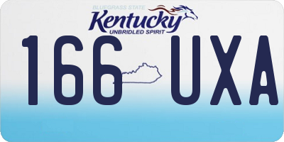 KY license plate 166UXA