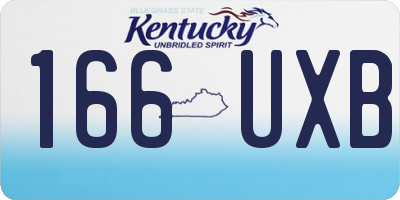 KY license plate 166UXB