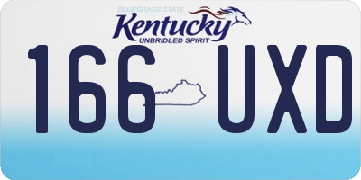 KY license plate 166UXD