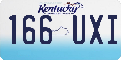 KY license plate 166UXI