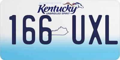 KY license plate 166UXL