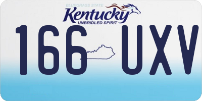 KY license plate 166UXV