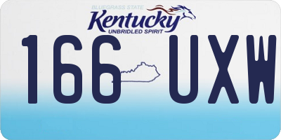 KY license plate 166UXW