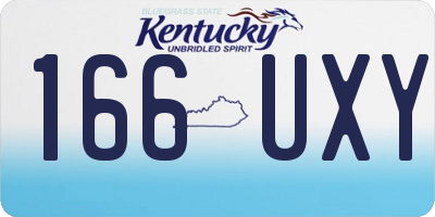 KY license plate 166UXY