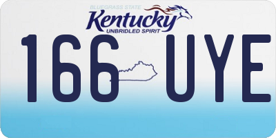 KY license plate 166UYE