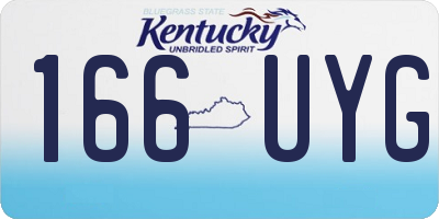 KY license plate 166UYG