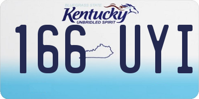 KY license plate 166UYI