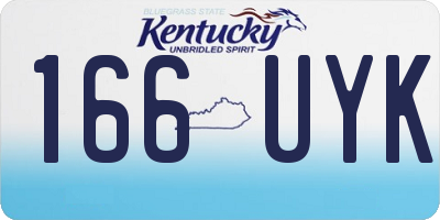 KY license plate 166UYK