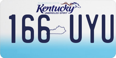KY license plate 166UYU