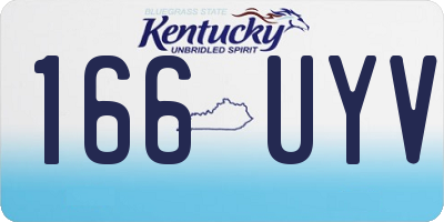 KY license plate 166UYV