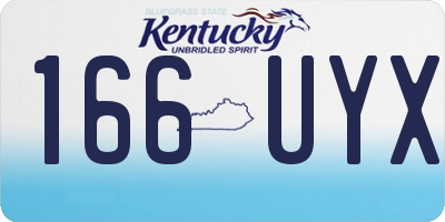 KY license plate 166UYX