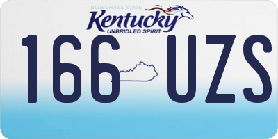 KY license plate 166UZS