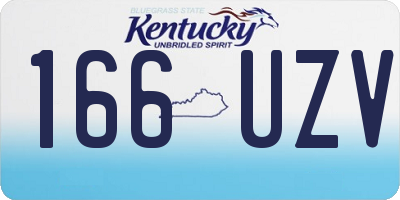 KY license plate 166UZV