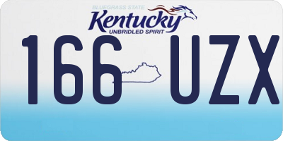KY license plate 166UZX