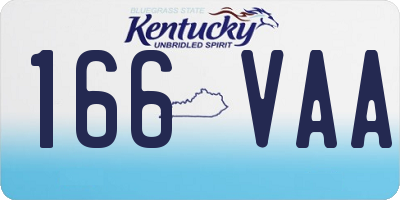 KY license plate 166VAA