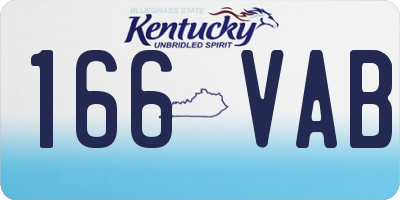 KY license plate 166VAB